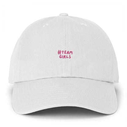 #Team Girls Embroidered Cap — Pink Script Baseball Hat
