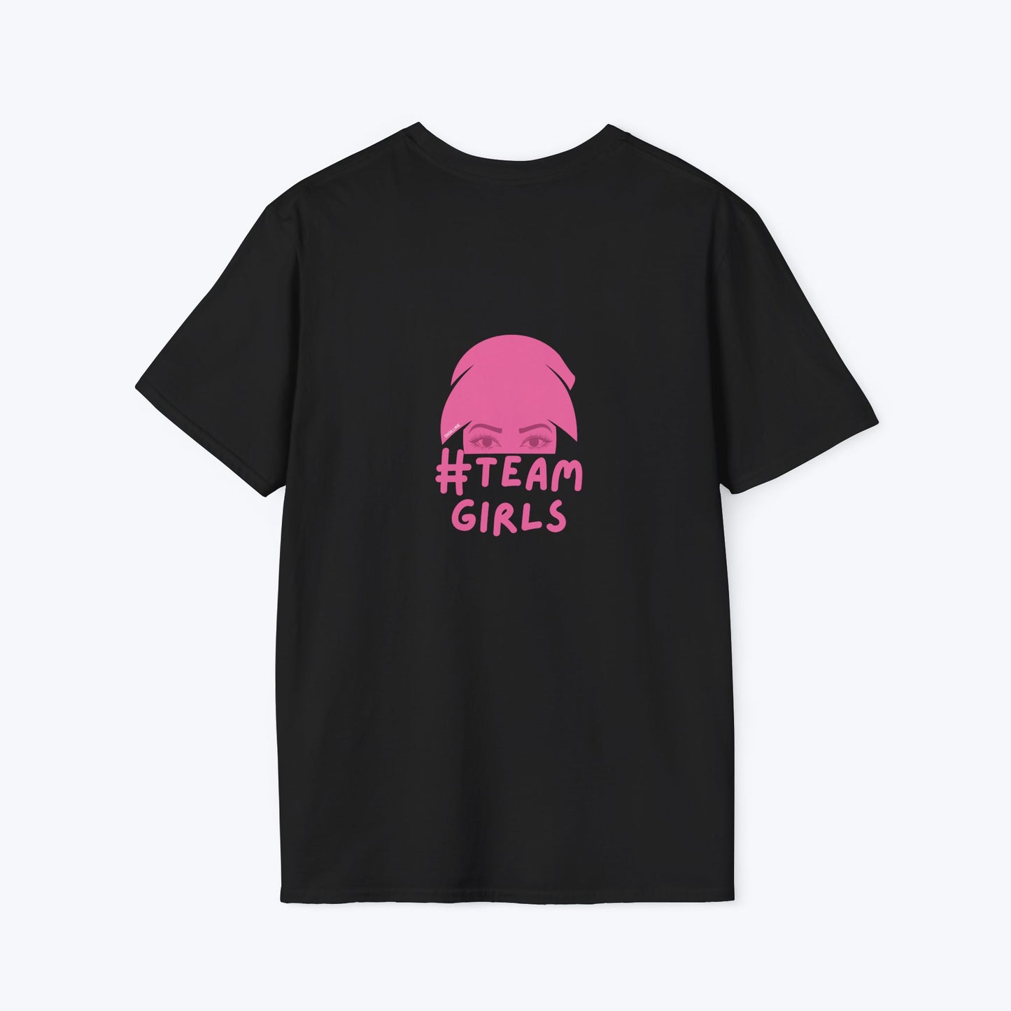 Premium #Team Girls T-Shirt — Pink Script Feminine Crew Tee