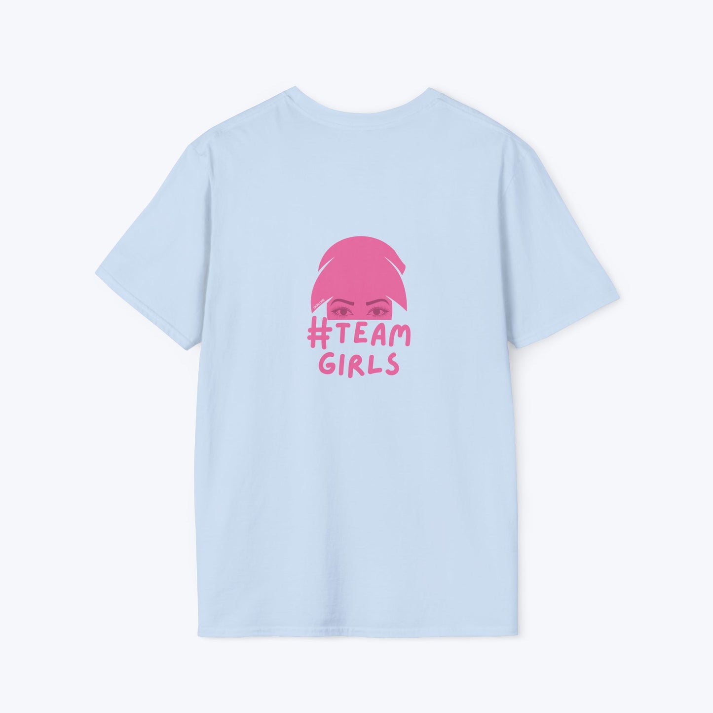 Premium #Team Girls T-Shirt — Pink Script Feminine Crew Tee