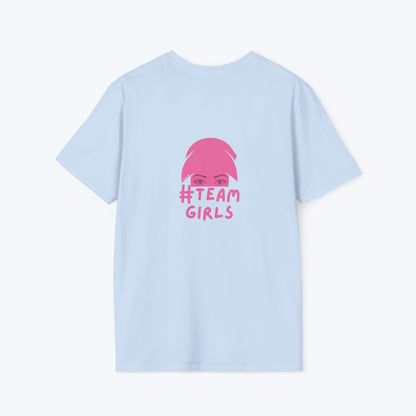 Premium #Team Girls T-Shirt — Pink Script Feminine Crew Tee