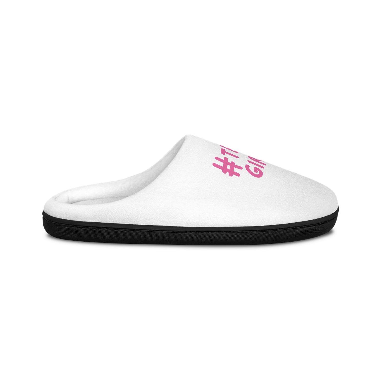 Premium #TEAM GIRLS Women's Indoor Slippers — Cozy Pink Slogan House Shoes for Girlfriends, Bridal Parties & Gifts