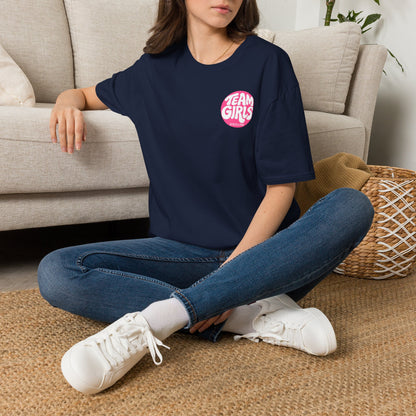 Team Girls Premium T-Shirt — Pink Retro Logo Tee for Women & Girls