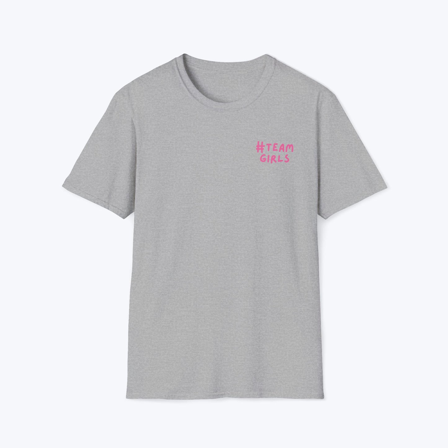 Premium #Team Girls T-Shirt — Pink Script Feminine Crew Tee