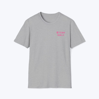 Premium #Team Girls T-Shirt — Pink Script Feminine Crew Tee