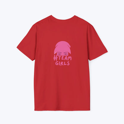 Premium #Team Girls T-Shirt — Pink Script Feminine Crew Tee