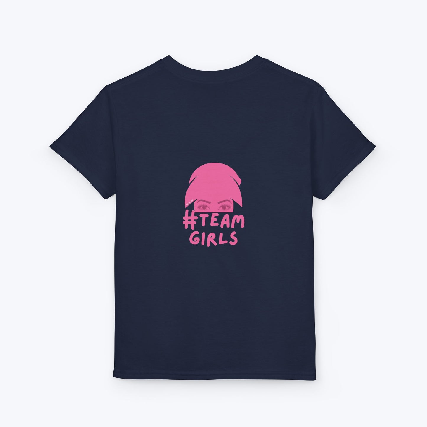 Premium Youth T-Shirt - #Team Girls Pink Chest Logo, Kids Team Spirit Shirt