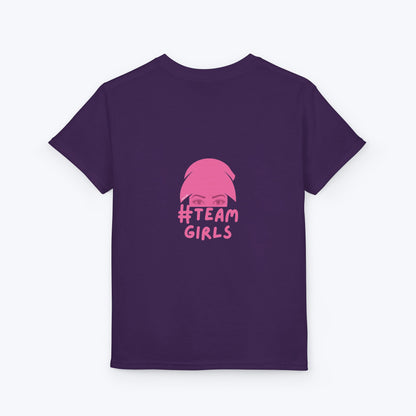 Premium Youth T-Shirt - #Team Girls Pink Chest Logo, Kids Team Spirit Shirt