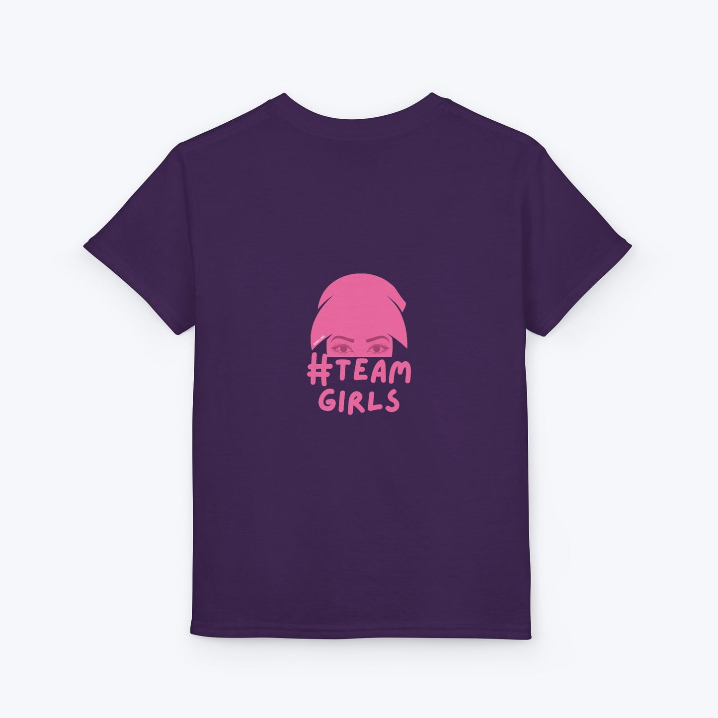 Premium Youth T-Shirt - #Team Girls Pink Chest Logo, Kids Team Spirit Shirt