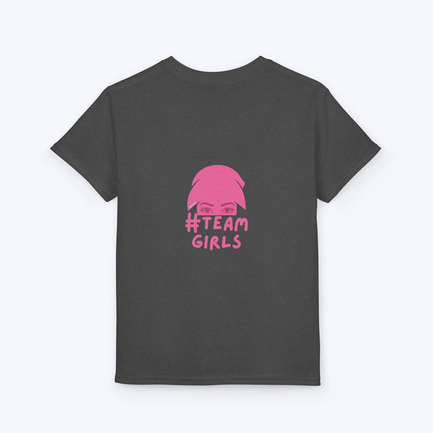 Premium Youth T-Shirt - #Team Girls Pink Chest Logo, Kids Team Spirit Shirt