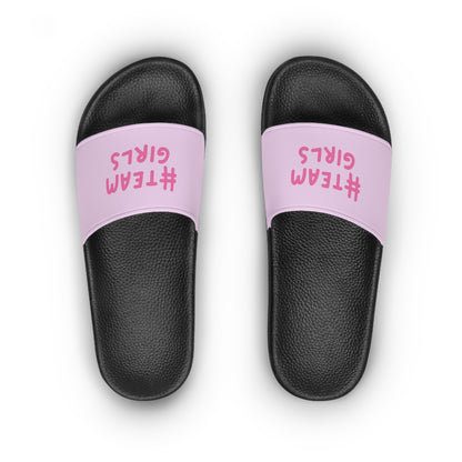 Premium #Team Girls Slide Sandals — Pink Women's Pool & Beach Slides