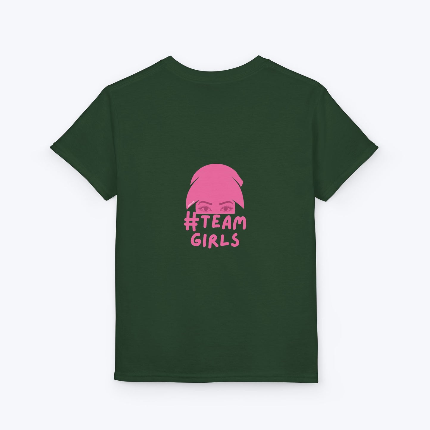 Premium Youth T-Shirt - #Team Girls Pink Chest Logo, Kids Team Spirit Shirt