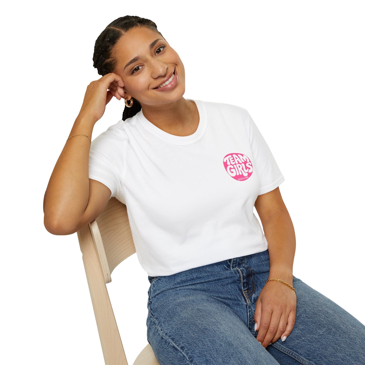 Team Girls Premium T-Shirt — Pink Retro Logo Tee for Women & Girls