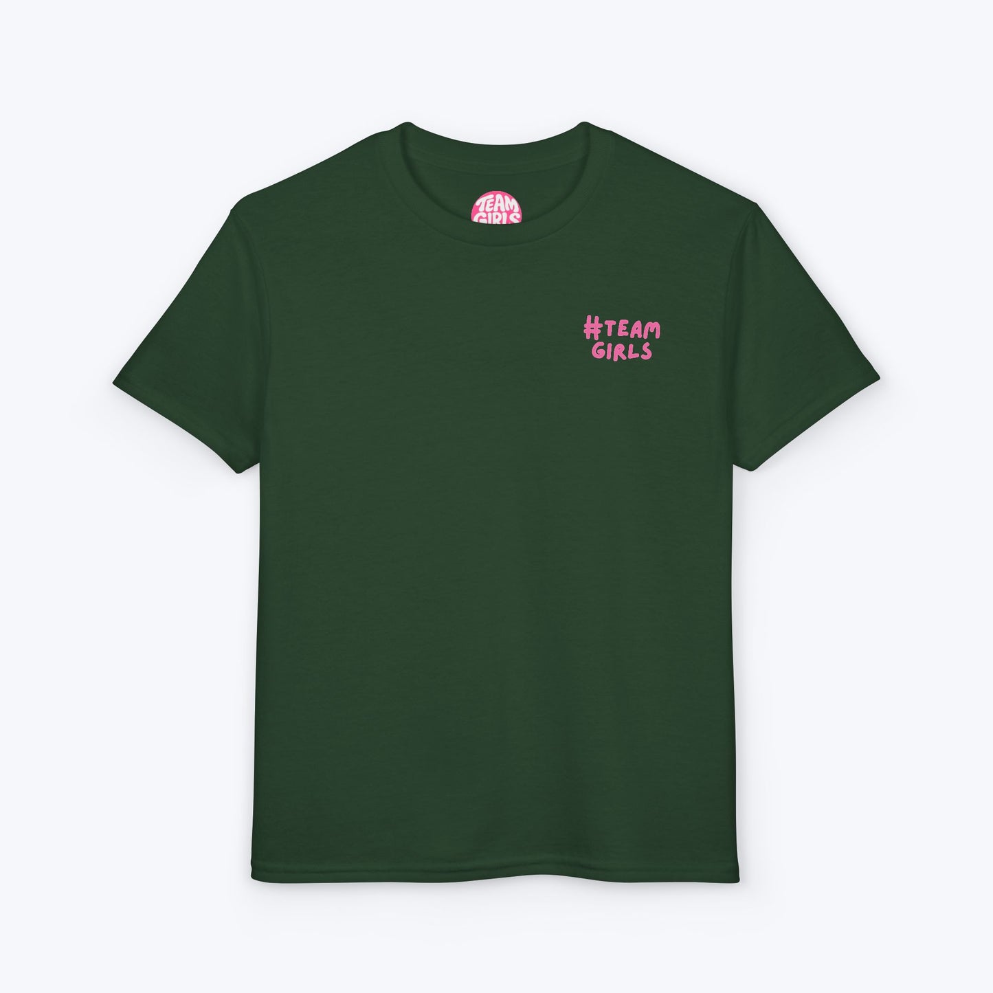 Premium Youth T-Shirt - #Team Girls Pink Chest Logo, Kids Team Spirit Shirt
