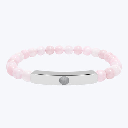 Engravable Natural Stone Bead Bar Bracelet — Premium Stretch Healing Bracelet