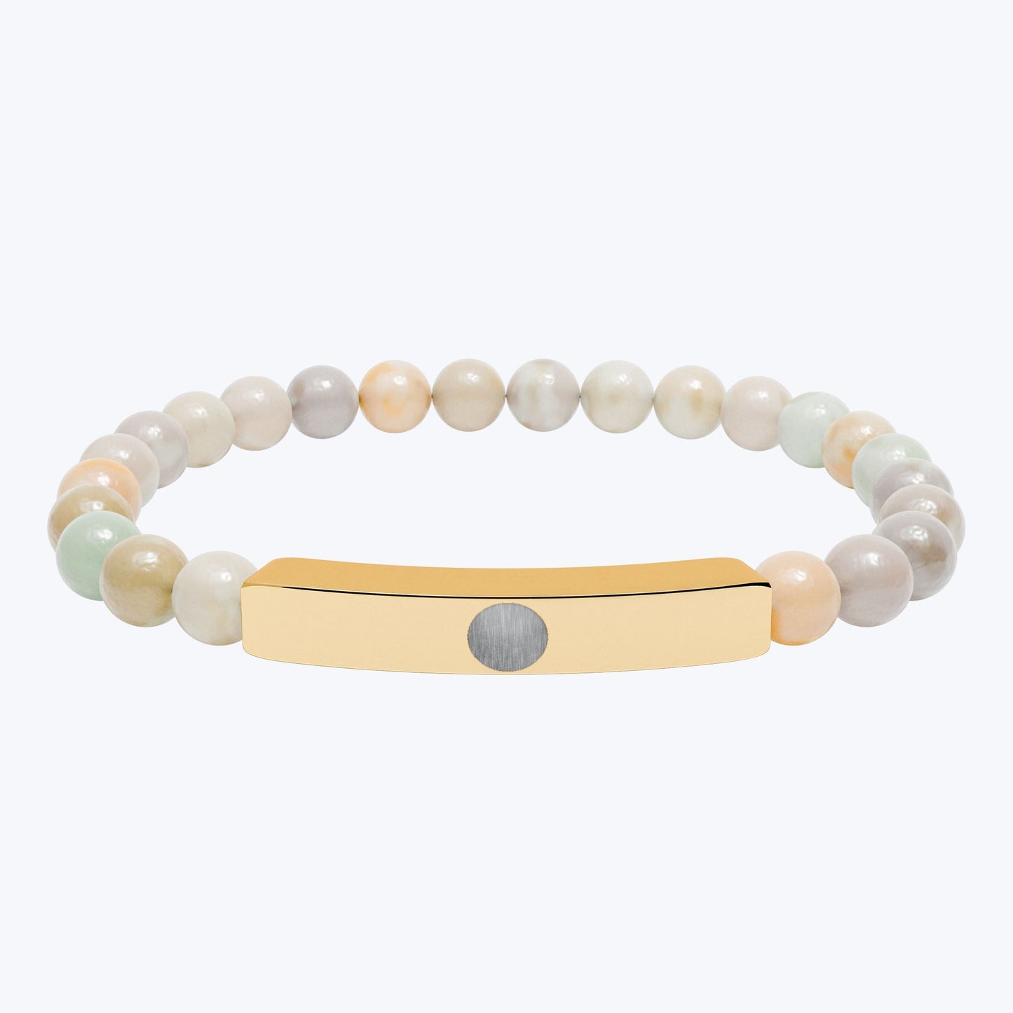 Engravable Natural Stone Bead Bar Bracelet — Premium Stretch Healing Bracelet