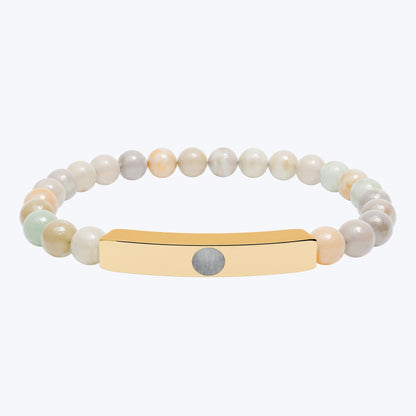 Engravable Natural Stone Bead Bar Bracelet — Premium Stretch Healing Bracelet