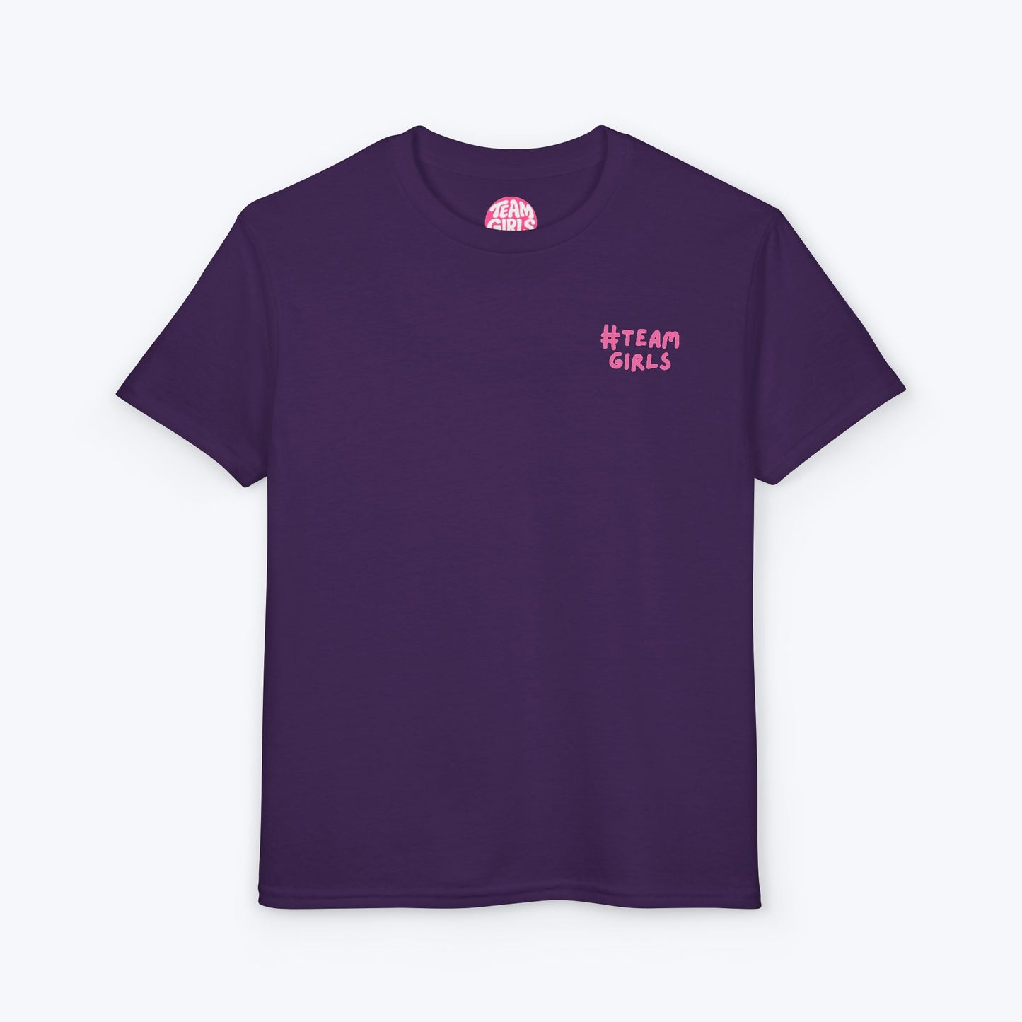 Premium Youth T-Shirt - #Team Girls Pink Chest Logo, Kids Team Spirit Shirt