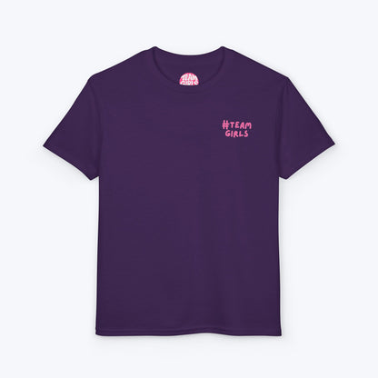 Premium Youth T-Shirt - #Team Girls Pink Chest Logo, Kids Team Spirit Shirt