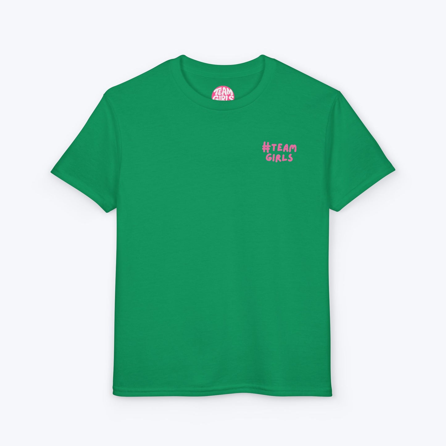 Premium Youth T-Shirt - #Team Girls Pink Chest Logo, Kids Team Spirit Shirt