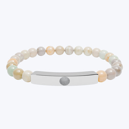 Engravable Natural Stone Bead Bar Bracelet — Premium Stretch Healing Bracelet