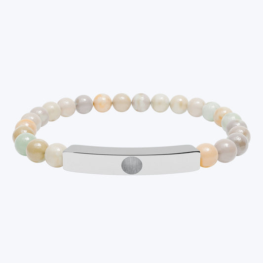 Engravable Natural Stone Bead Bar Bracelet — Premium Stretch Healing Bracelet