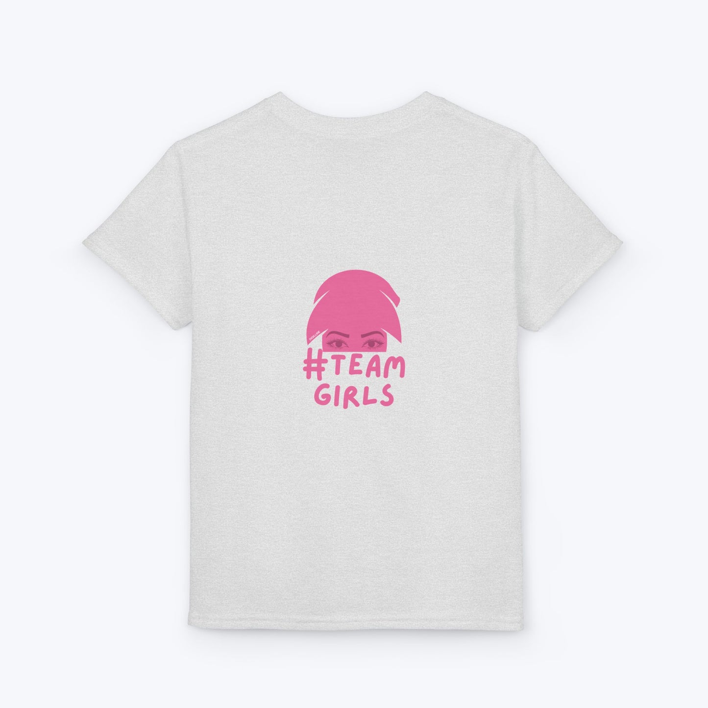 Premium Youth T-Shirt - #Team Girls Pink Chest Logo, Kids Team Spirit Shirt
