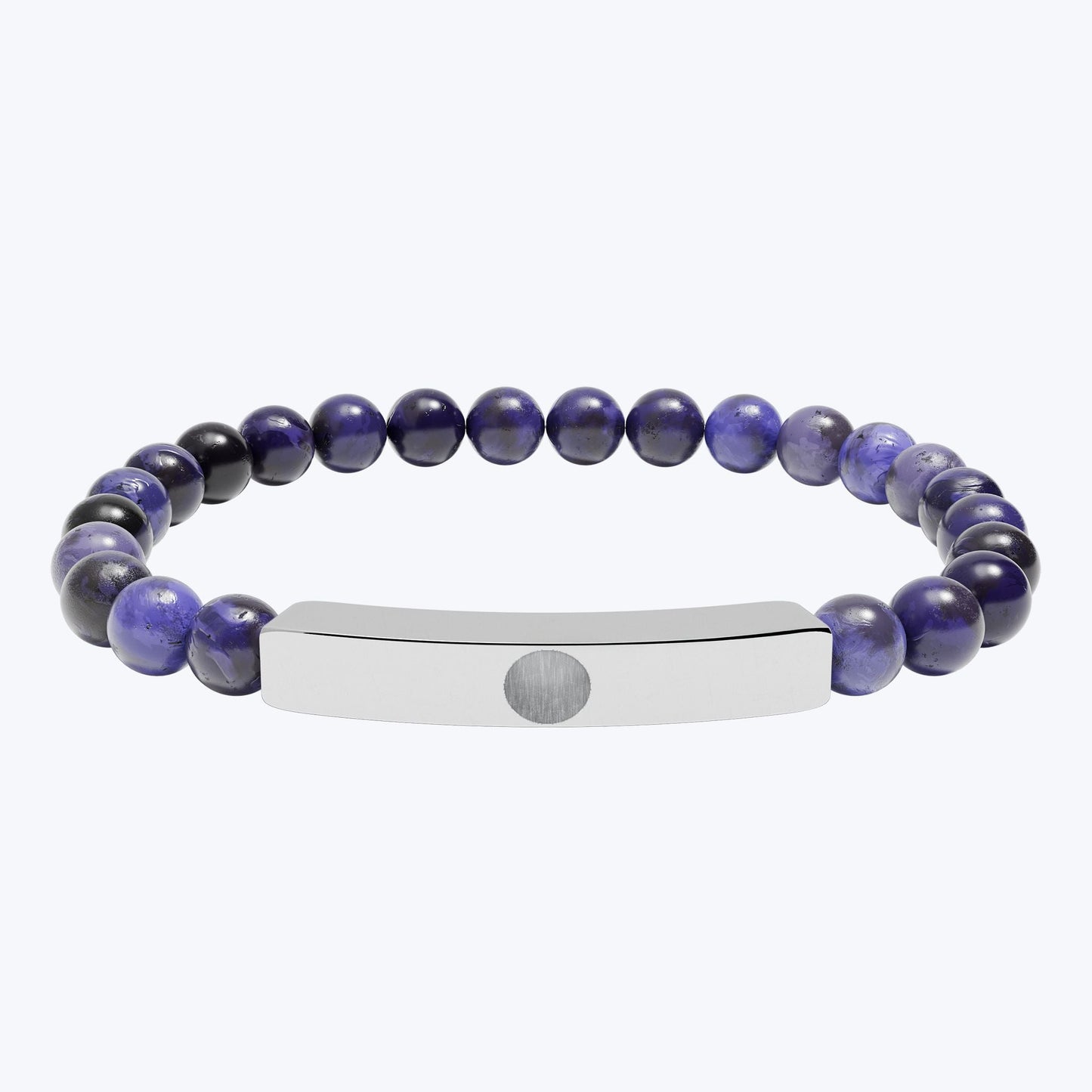 Engravable Natural Stone Bead Bar Bracelet — Premium Stretch Healing Bracelet