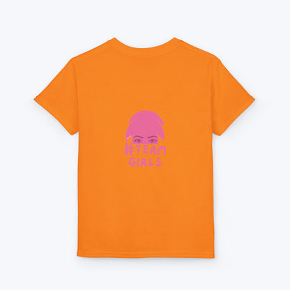 Premium Youth T-Shirt - #Team Girls Pink Chest Logo, Kids Team Spirit Shirt