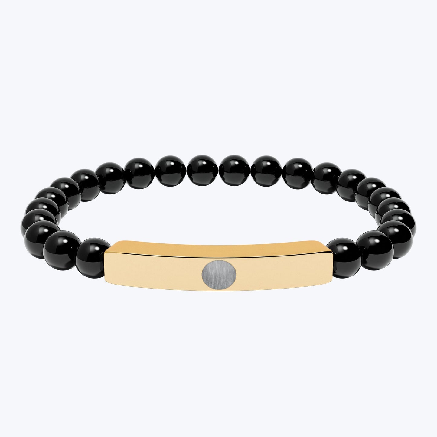 Engravable Natural Stone Bead Bar Bracelet — Premium Stretch Healing Bracelet