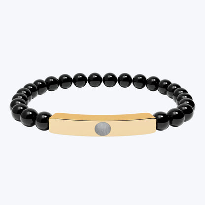 Engravable Natural Stone Bead Bar Bracelet — Premium Stretch Healing Bracelet