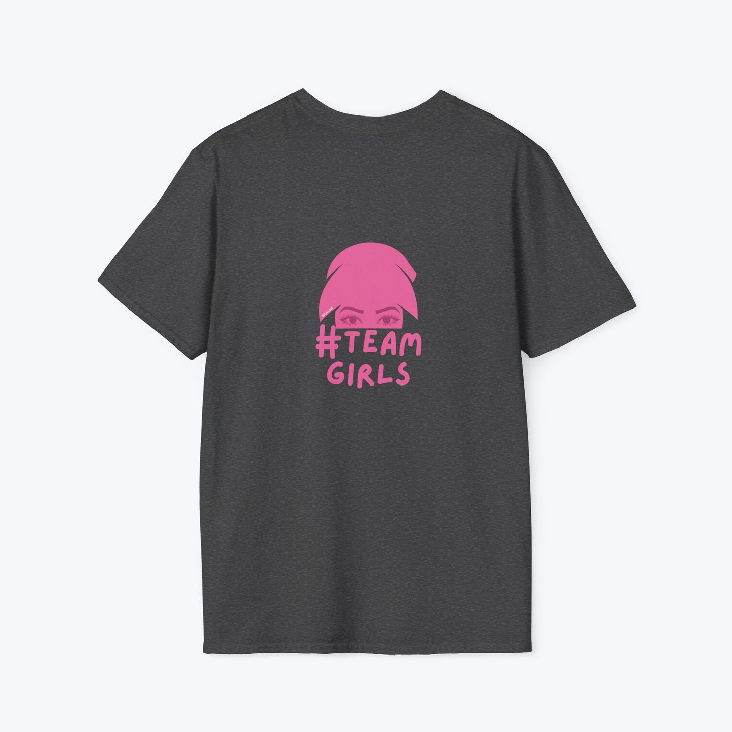 Premium #Team Girls T-Shirt — Pink Script Feminine Crew Tee