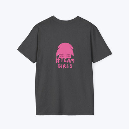Premium #Team Girls T-Shirt — Pink Script Feminine Crew Tee