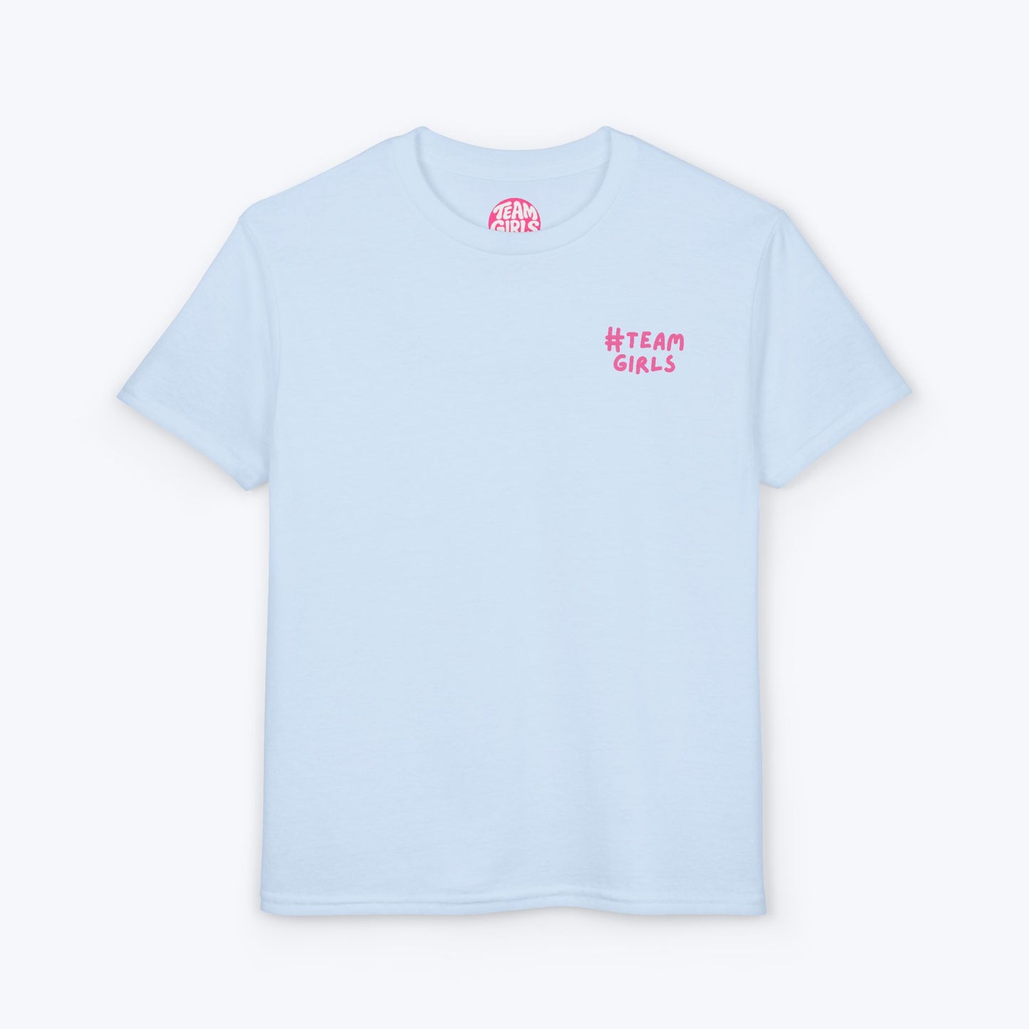 Premium Youth T-Shirt - #Team Girls Pink Chest Logo, Kids Team Spirit Shirt