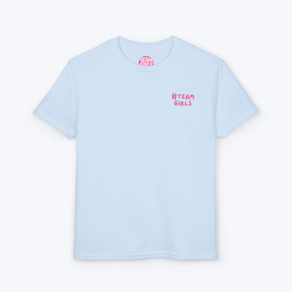 Premium Youth T-Shirt - #Team Girls Pink Chest Logo, Kids Team Spirit Shirt