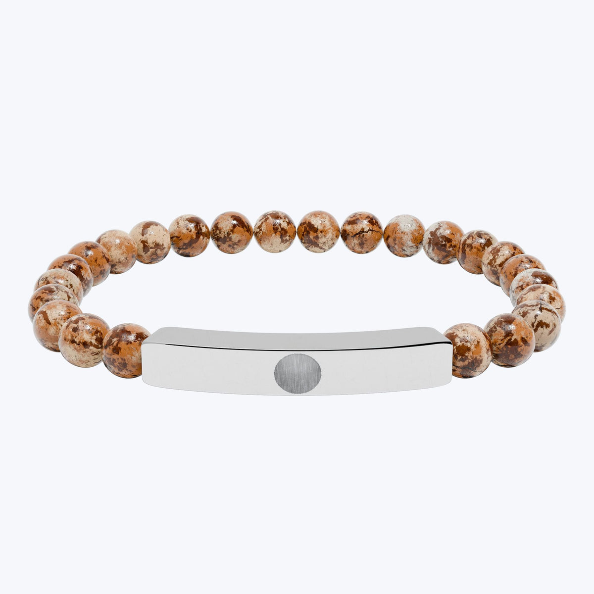 Engravable Natural Stone Bead Bar Bracelet — Premium Stretch Healing Bracelet