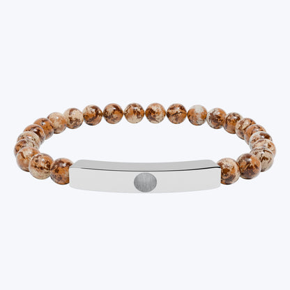 Engravable Natural Stone Bead Bar Bracelet — Premium Stretch Healing Bracelet