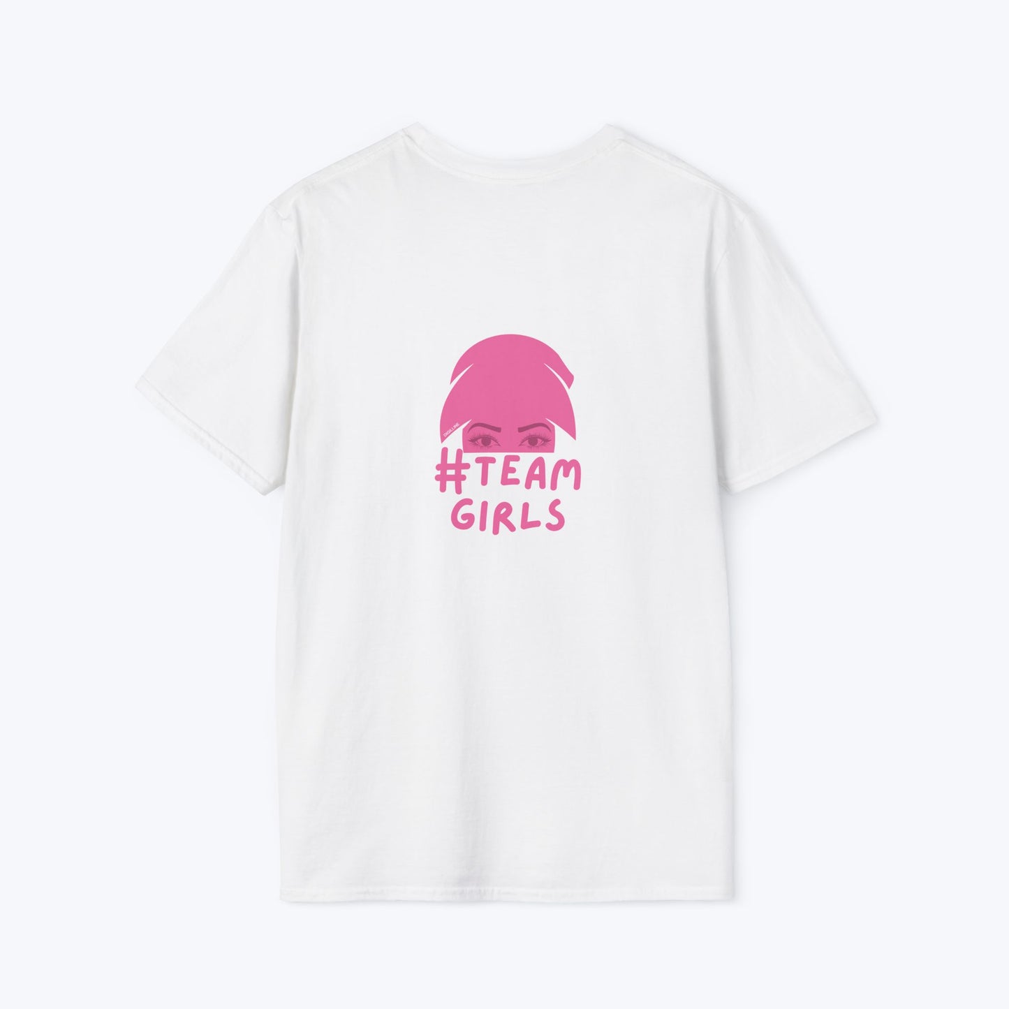 Premium #Team Girls T-Shirt — Pink Script Feminine Crew Tee