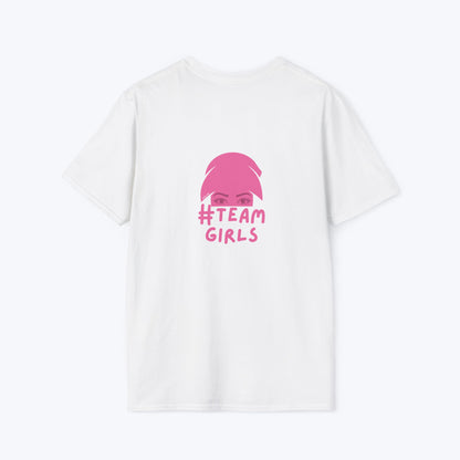 Premium #Team Girls T-Shirt — Pink Script Feminine Crew Tee