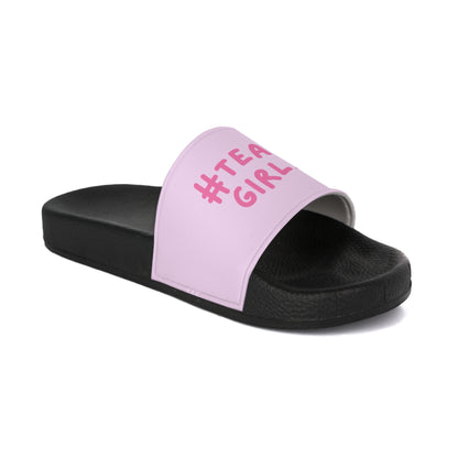 Premium #Team Girls Slide Sandals — Pink Women's Pool & Beach Slides