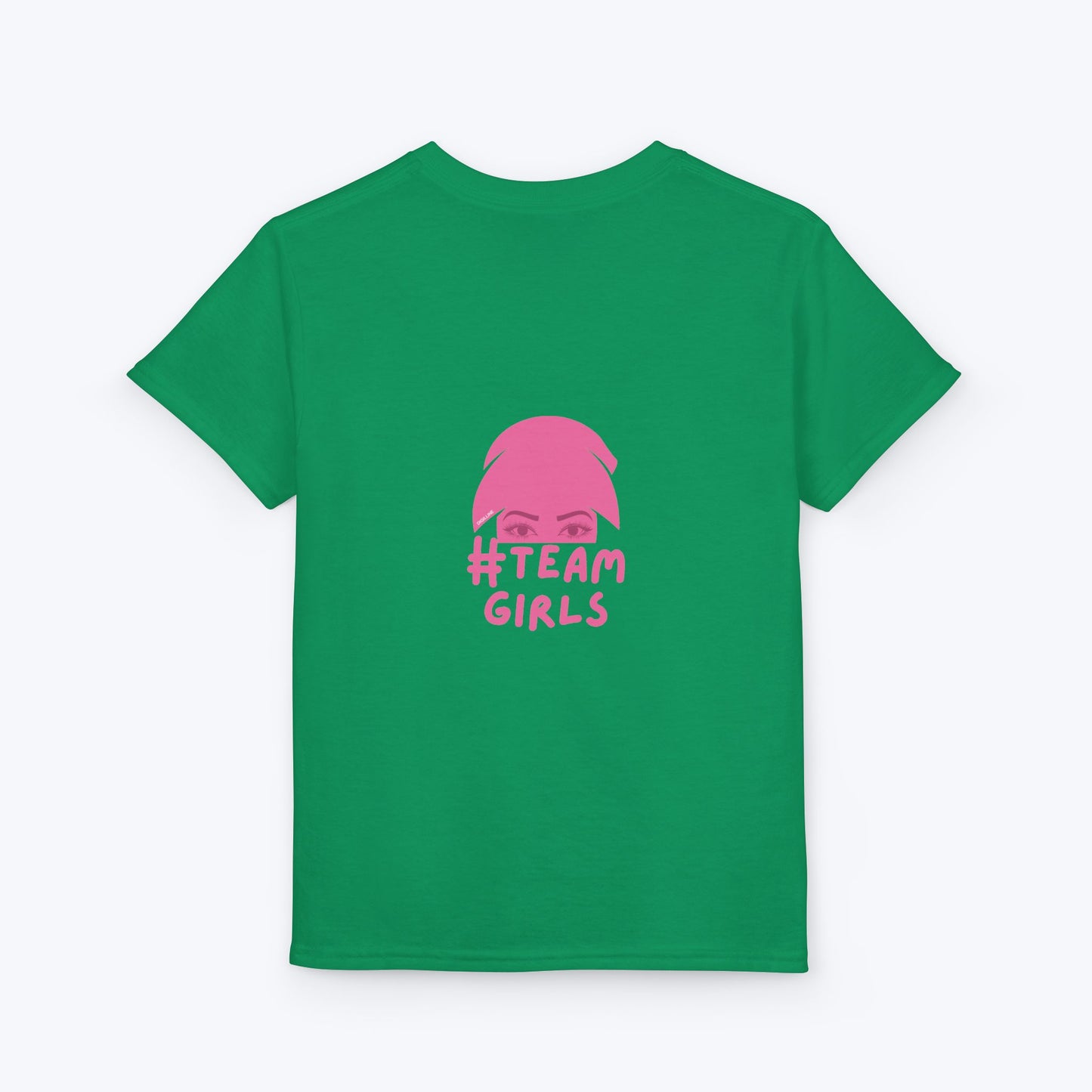 Premium Youth T-Shirt - #Team Girls Pink Chest Logo, Kids Team Spirit Shirt