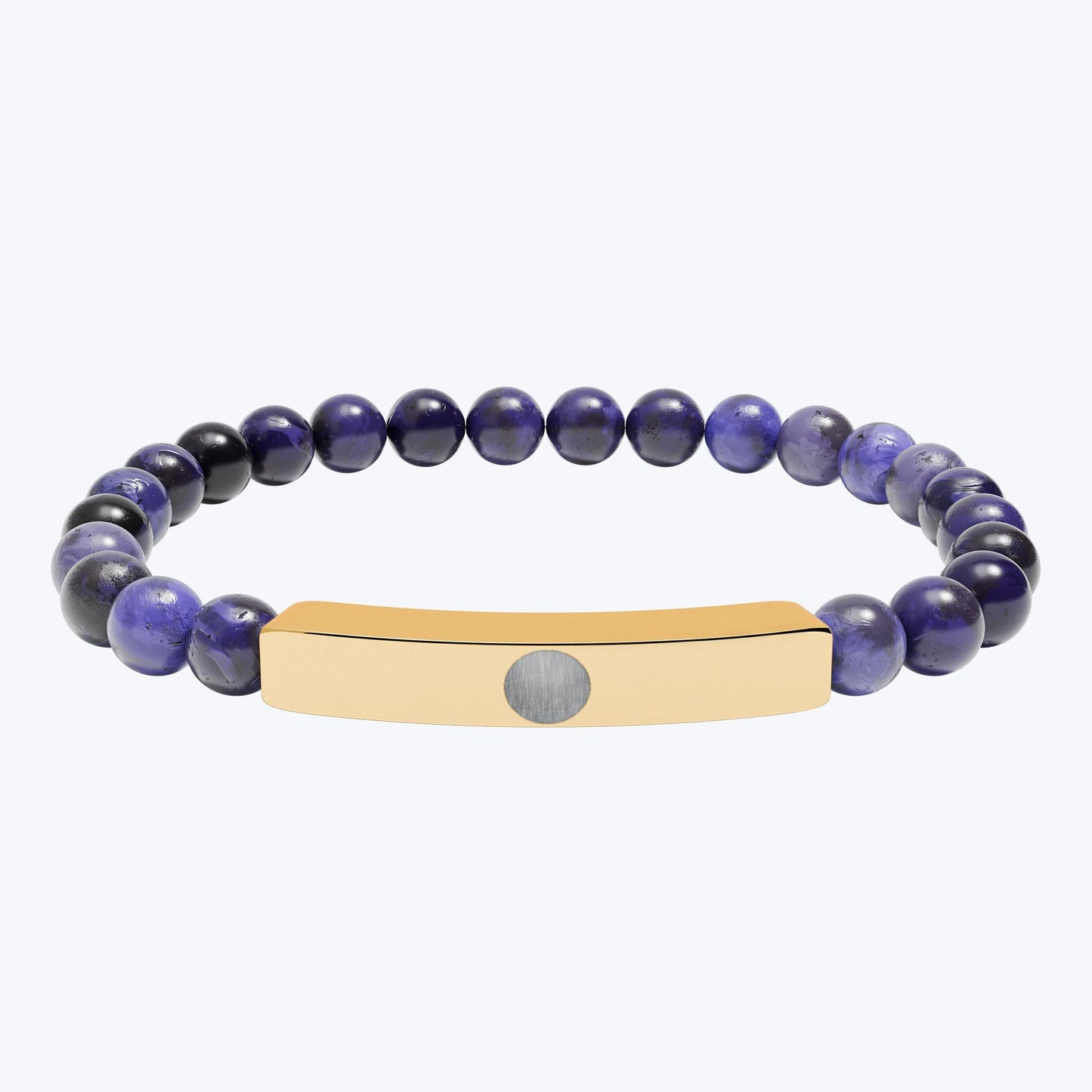 Engravable Natural Stone Bead Bar Bracelet — Premium Stretch Healing Bracelet