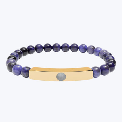 Engravable Natural Stone Bead Bar Bracelet — Premium Stretch Healing Bracelet