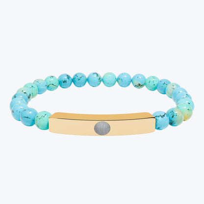 Engravable Natural Stone Bead Bar Bracelet — Premium Stretch Healing Bracelet