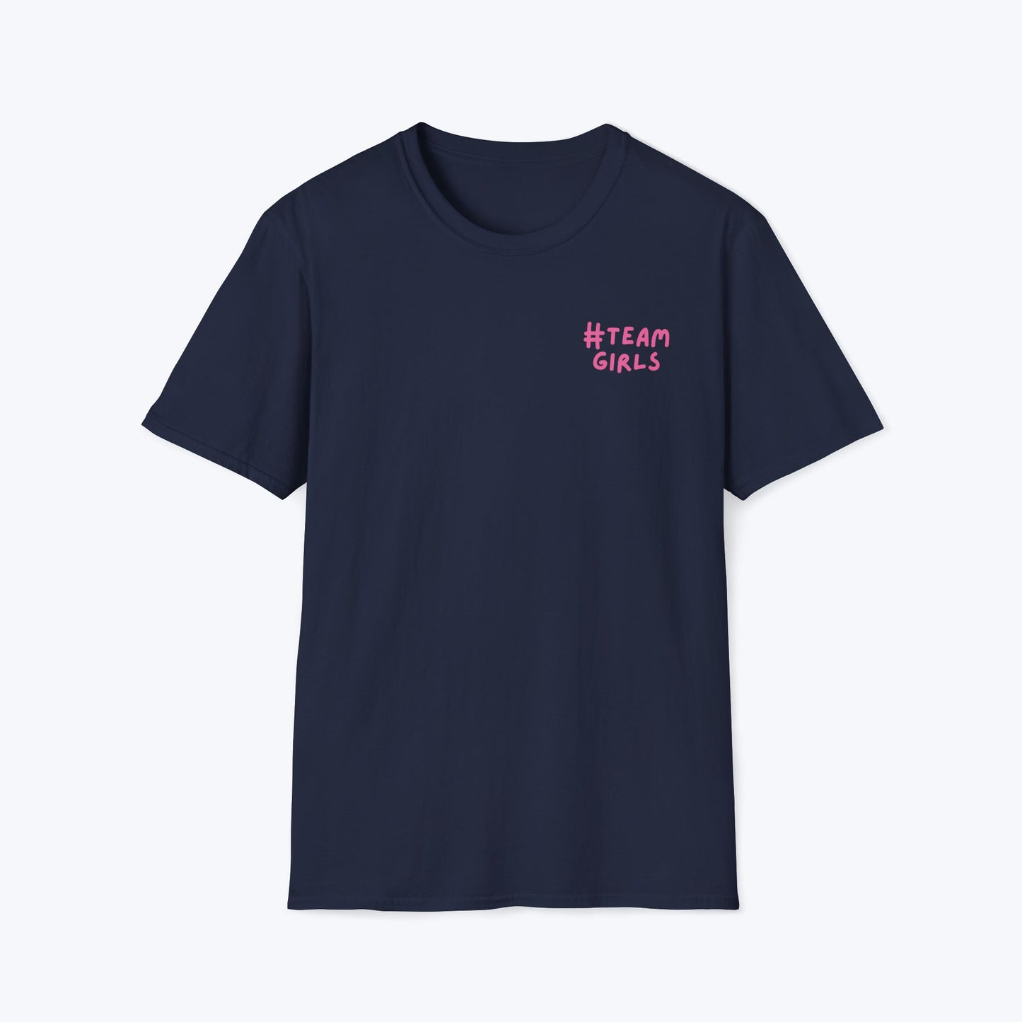 Premium #Team Girls T-Shirt — Pink Script Feminine Crew Tee
