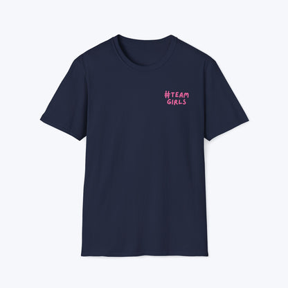 Premium #Team Girls T-Shirt — Pink Script Feminine Crew Tee