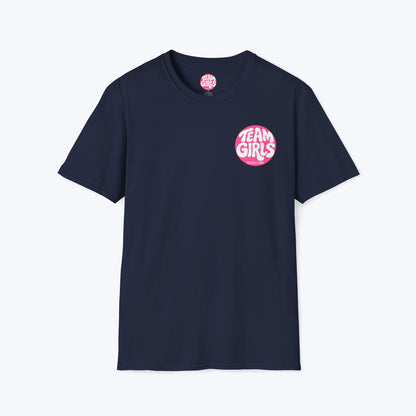Team Girls Premium T-Shirt — Pink Retro Logo Tee for Women & Girls