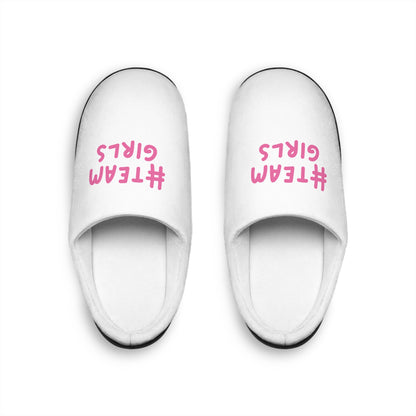 Premium #TEAM GIRLS Women's Indoor Slippers — Cozy Pink Slogan House Shoes for Girlfriends, Bridal Parties & Gifts