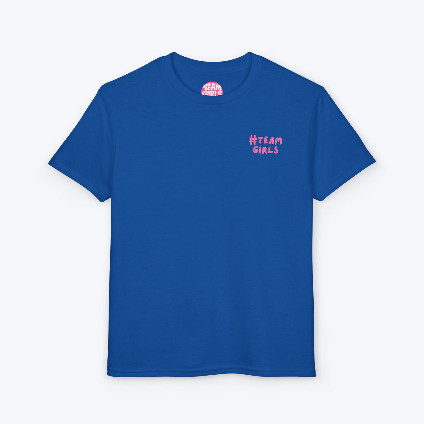 Premium Youth T-Shirt - #Team Girls Pink Chest Logo, Kids Team Spirit Shirt