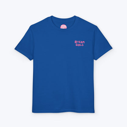 Premium Youth T-Shirt - #Team Girls Pink Chest Logo, Kids Team Spirit Shirt