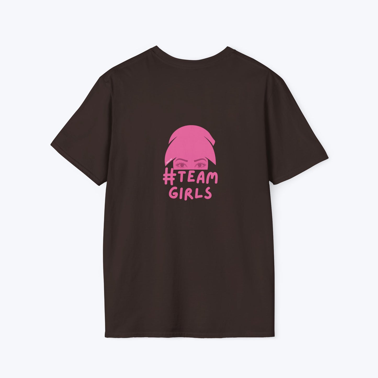 Premium #Team Girls T-Shirt — Pink Script Feminine Crew Tee